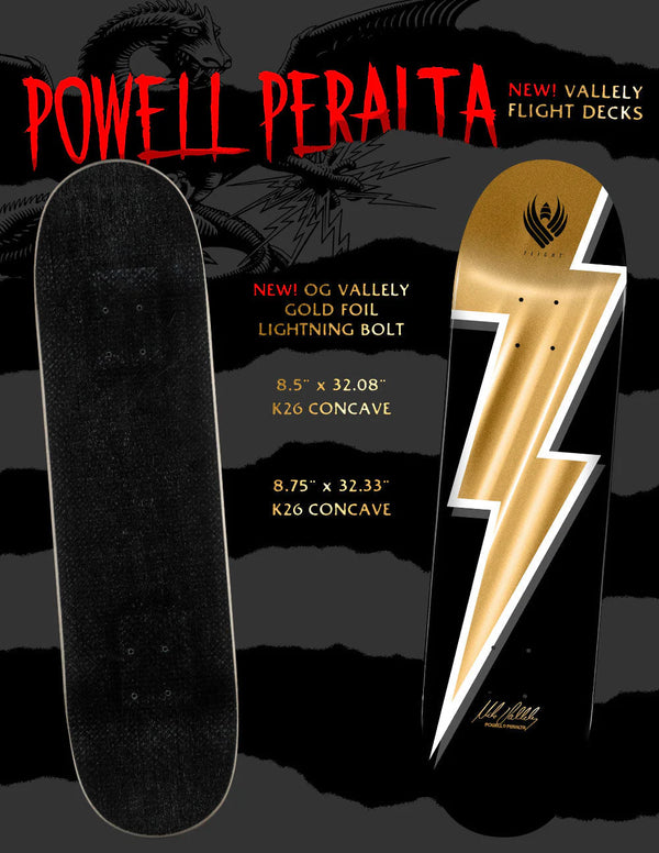 Powell Peralta Vallely Lightning Bolt Gold Foil