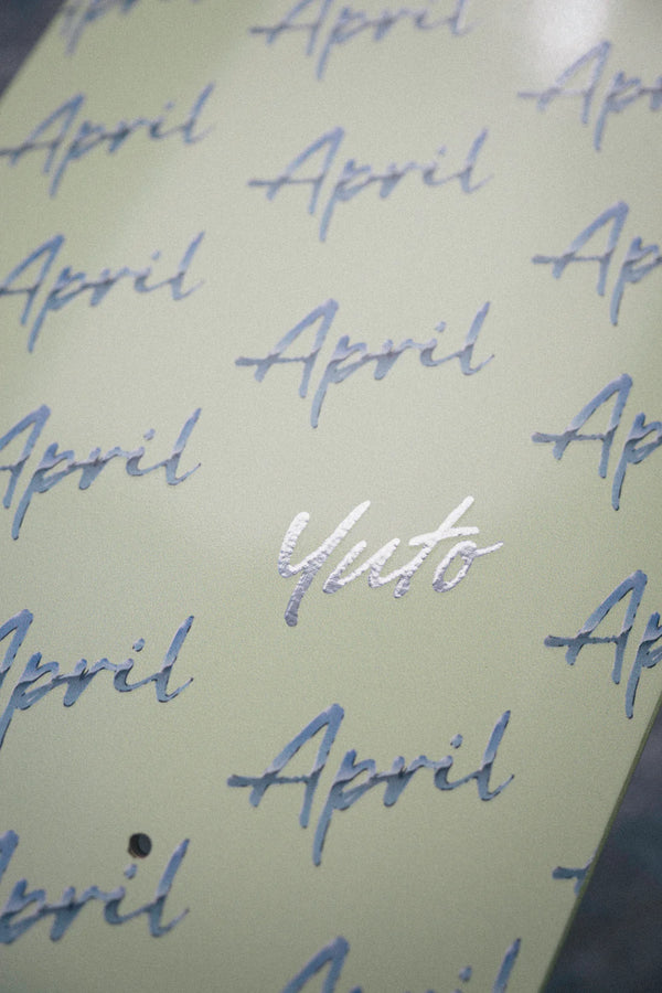 April Yuto Chrome Logo Script Deck